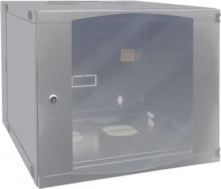 Intellinet Network Cabinet, Wall Mount (double Section Hinged Swing Out), 9u, Usable Depth 385mm/width 465mm, Grey, Flatpack, Max 30kg, Swings Out fo