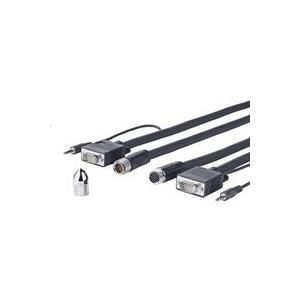 Vivolink Pro Cross Wall - VgA- / Audiokabel - HD-15 (vga), MinI-Stecker (m) Zu HD-15 (vga), MinI-Stecker (m) - 10,0m - Daumenschrauben (provgascw10)