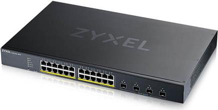 Zyxel 28-Port Smart Managed Poe+ Switch, 24x Gbe Poe+ Rj45, 4x 10g Sfp+, 375watt Poe+, Hybrid Mode (webmanaged Und Cloudmanaged Nutzbar) (xgs1935-28h