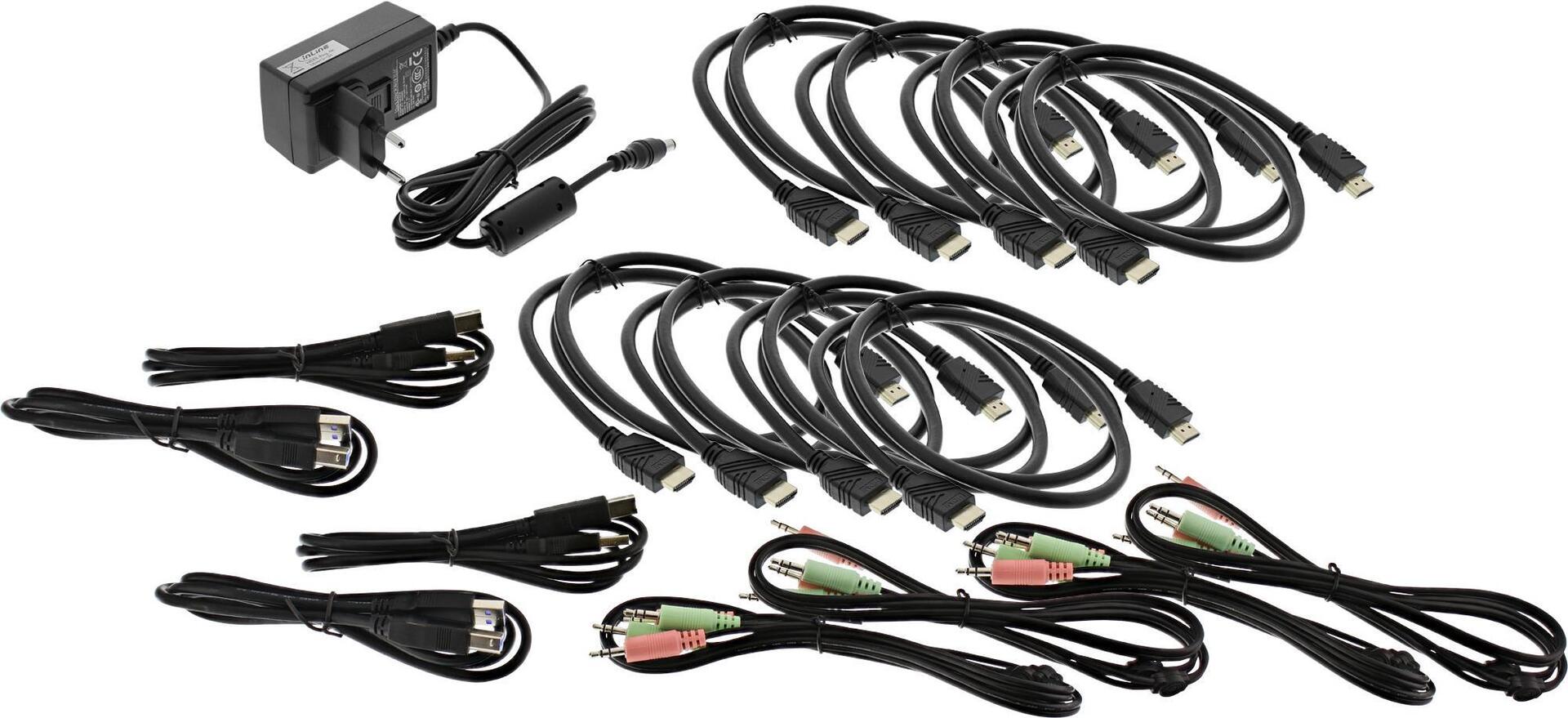 Inline Kvm Desktop Switch - 4-Fach - Dual Monitor - Hdmi - 4k - Usb 3.0 - Audio (62654i)