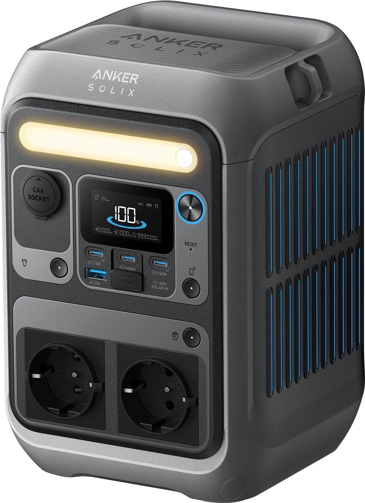 Anker Solix C300, Ac Egal Welches Drohnen System, Mit 2 AC-Steckdosen Universell Kompatibel, Endless Powered Mit 100 Watt Faltsolarpanel (a1723311-d)
