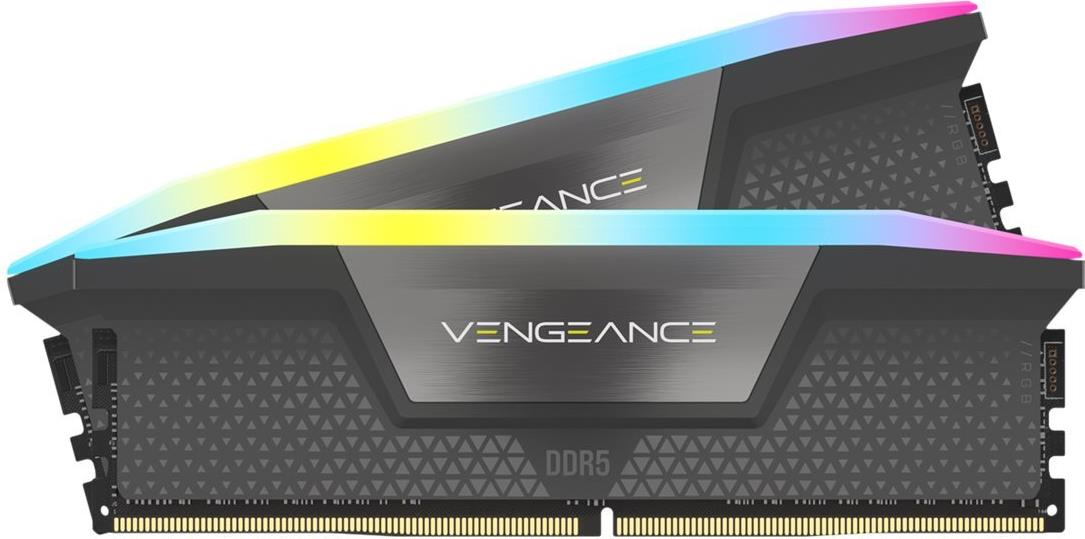 Corsair Vengeance Rgb - Ddr5 - Kit - 32gb: 2 X 16gb - Dimm 288-Pin - 1600 Mhz / Pc5-51200 - Cl32 - Grau (cmh32gx5m2b6400z32)