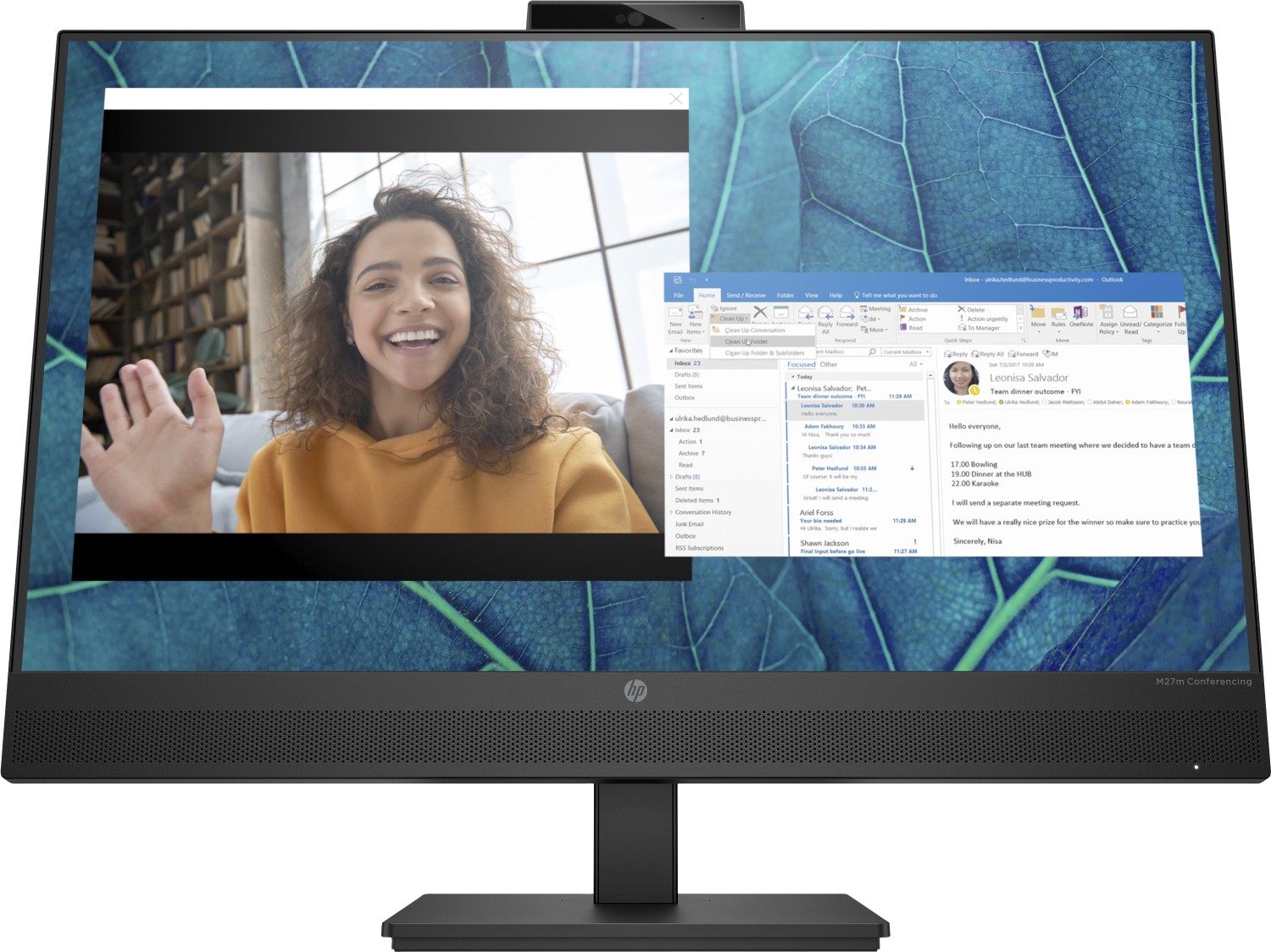 Hp M27m Lcd Monitor Quad Hd 1920 × 1080, Ips, 16:9, 5ms, 75hz, 250cd/m2, Kontrast 1000:1, Hdmi 1.4, Höhenverstellbar [energieklasse E] (678u8aa#abb)