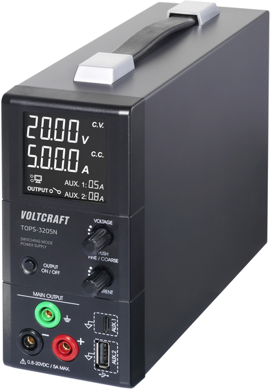 Voltcraft TopS-3205n Labornetzgerät, Einstellbar 0.8 - 20 V/dc 0.1 - 5 A 100 W Lüfterlos Anzahl Ausgänge 3 X (vC-15448585)