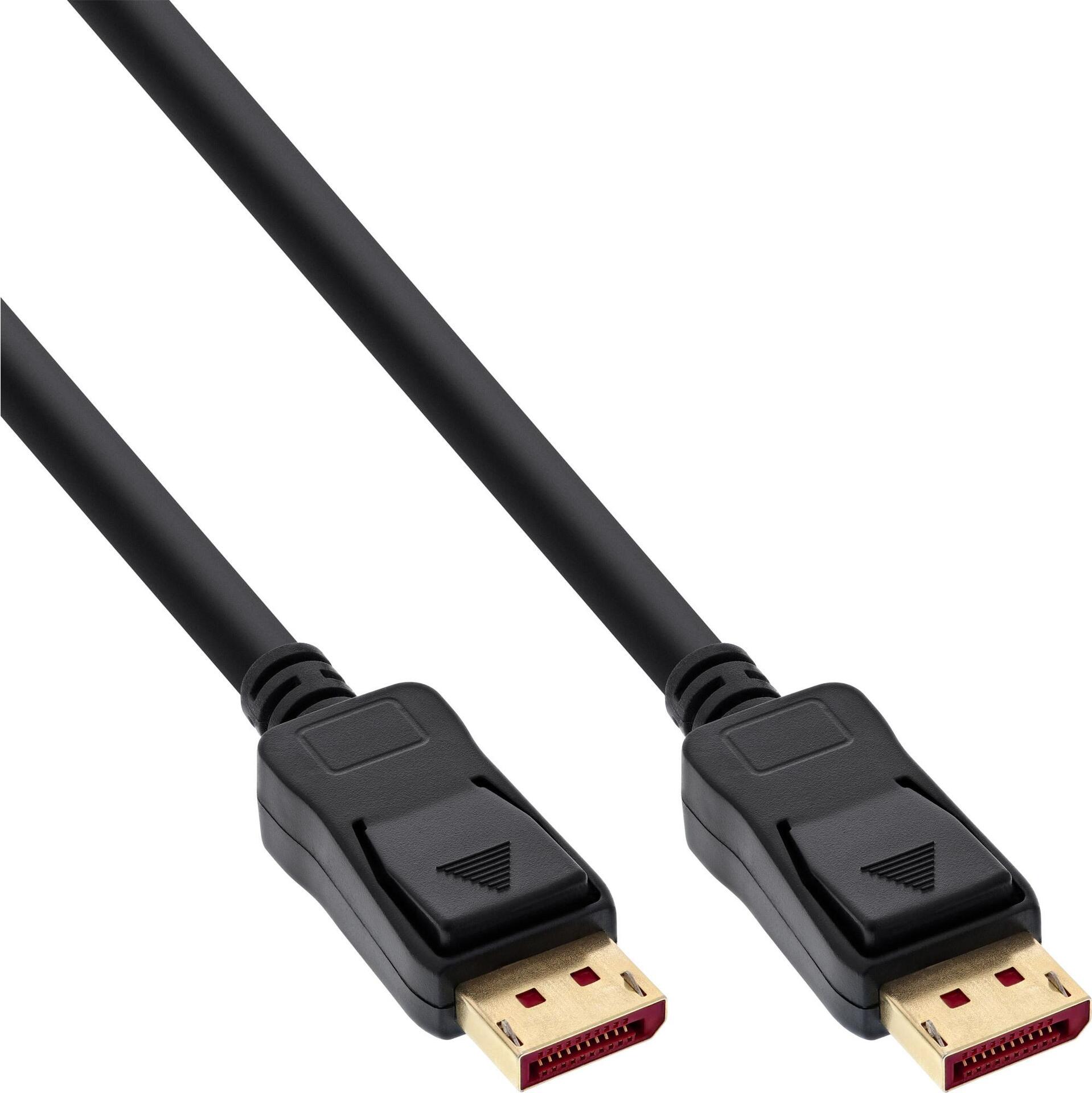 Inline 55er BulK-Pack Displayport 1.4 Kabel - Schwarz - Vergoldete Kontakte - 1,5m (B-15311)