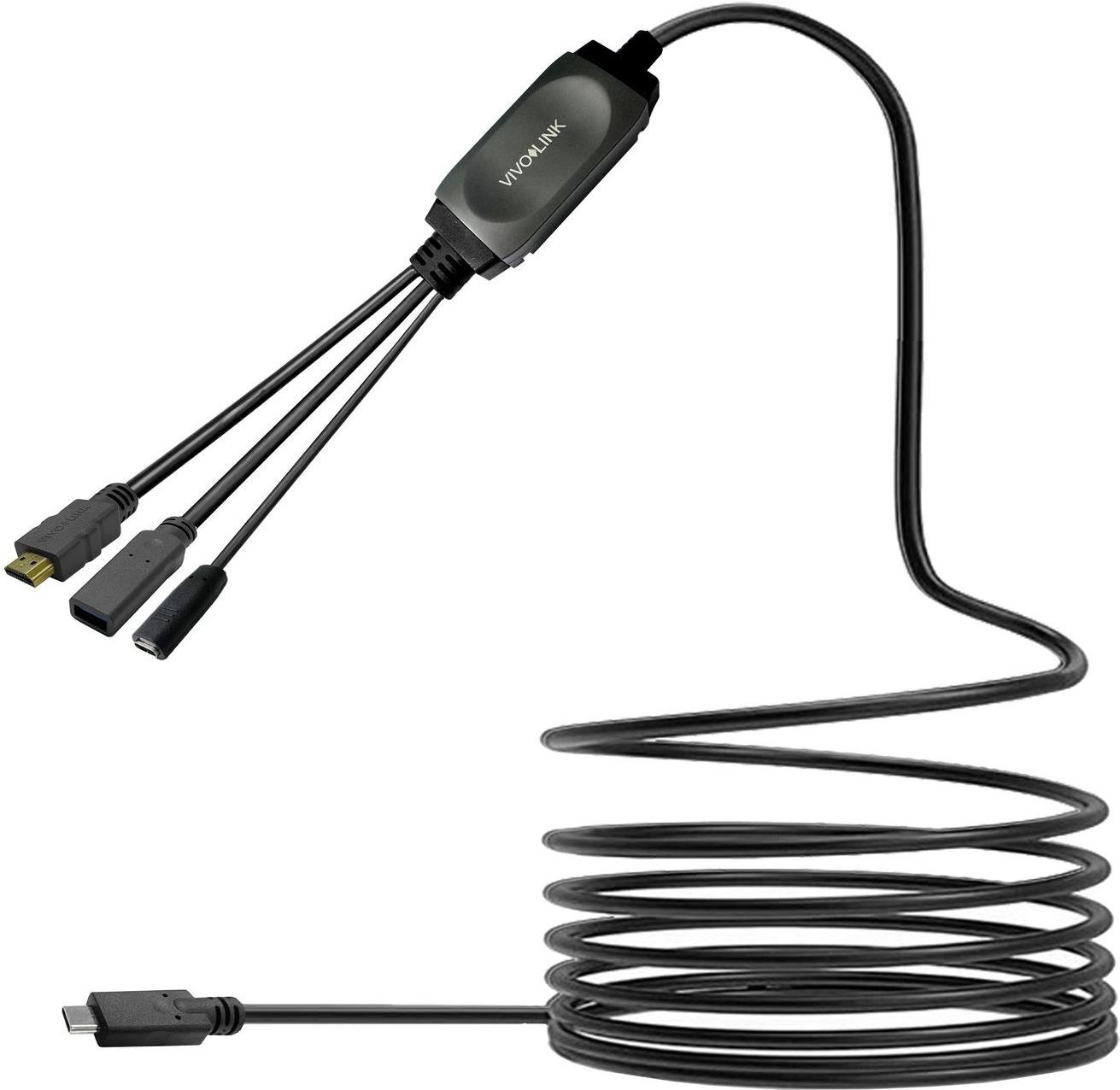 Vivolink UsB-C Hub Cable With Usb3.0 & Charging 7.5m Black - Kabel - Digital/daten (prousbchdmiusb3-7.5)