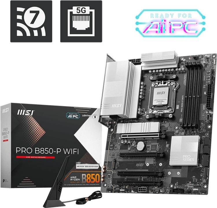 Msi Pro B850-P Wifi Motherboard Amd B850 Sockel Am5 Atx