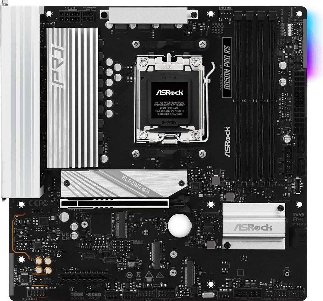 Asrock B850m Pro Rs Am5 Matx Hdmi/dp Ddr5 - Amd Sockel Am5 (ryzen Zen4) - Micro/mini/fleX-Atx (90-Mxbr6-A0uayz)