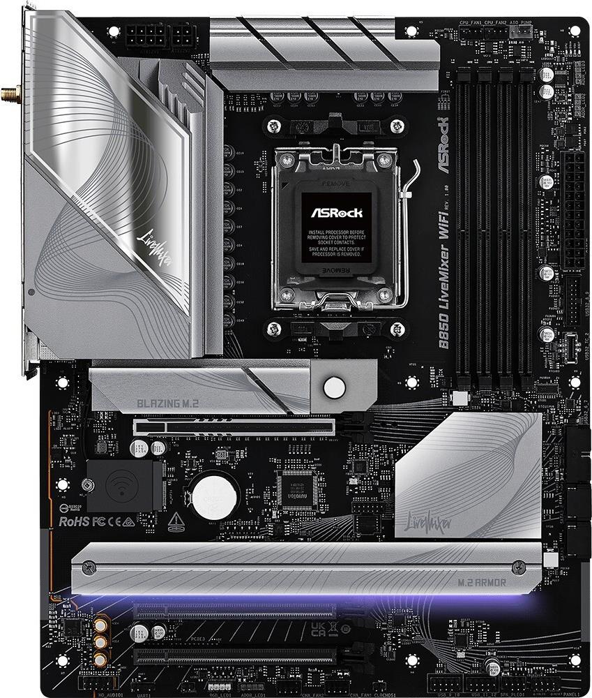 Asrock B850 Livemixer Wifi Ddr5 Am5 Retail - Amd Sockel Am5 (ryzen Zen4) (90-MxbqU-A0uayz)