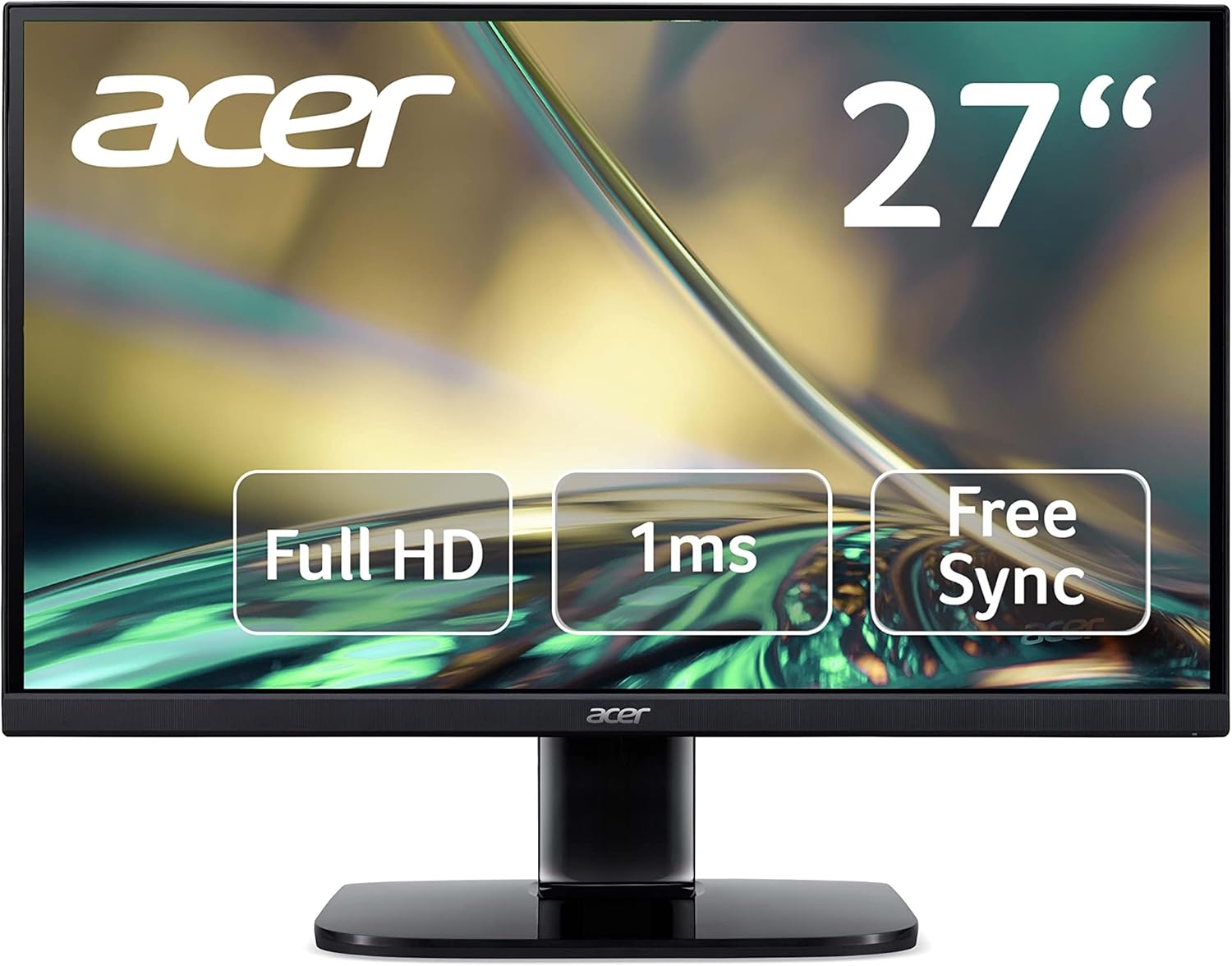 Acer Ka272gbip Monitor 27 Zoll (69 Cm Bildschirm) Full Hd, 75hz Hdmi, 60hz Vga, 1ms (vrb), Hdmi 1.4, Vga, Hdmi Freesync [energieklasse E]  (um.hx2ee.