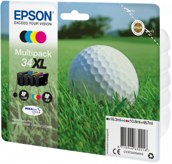 Epson 34xl - 4eR-Pack - Xl - Schwarz, Gelb, Cyan, Magenta - Original - Blisterverpackung - Tintenpatrone (c13t34764010)