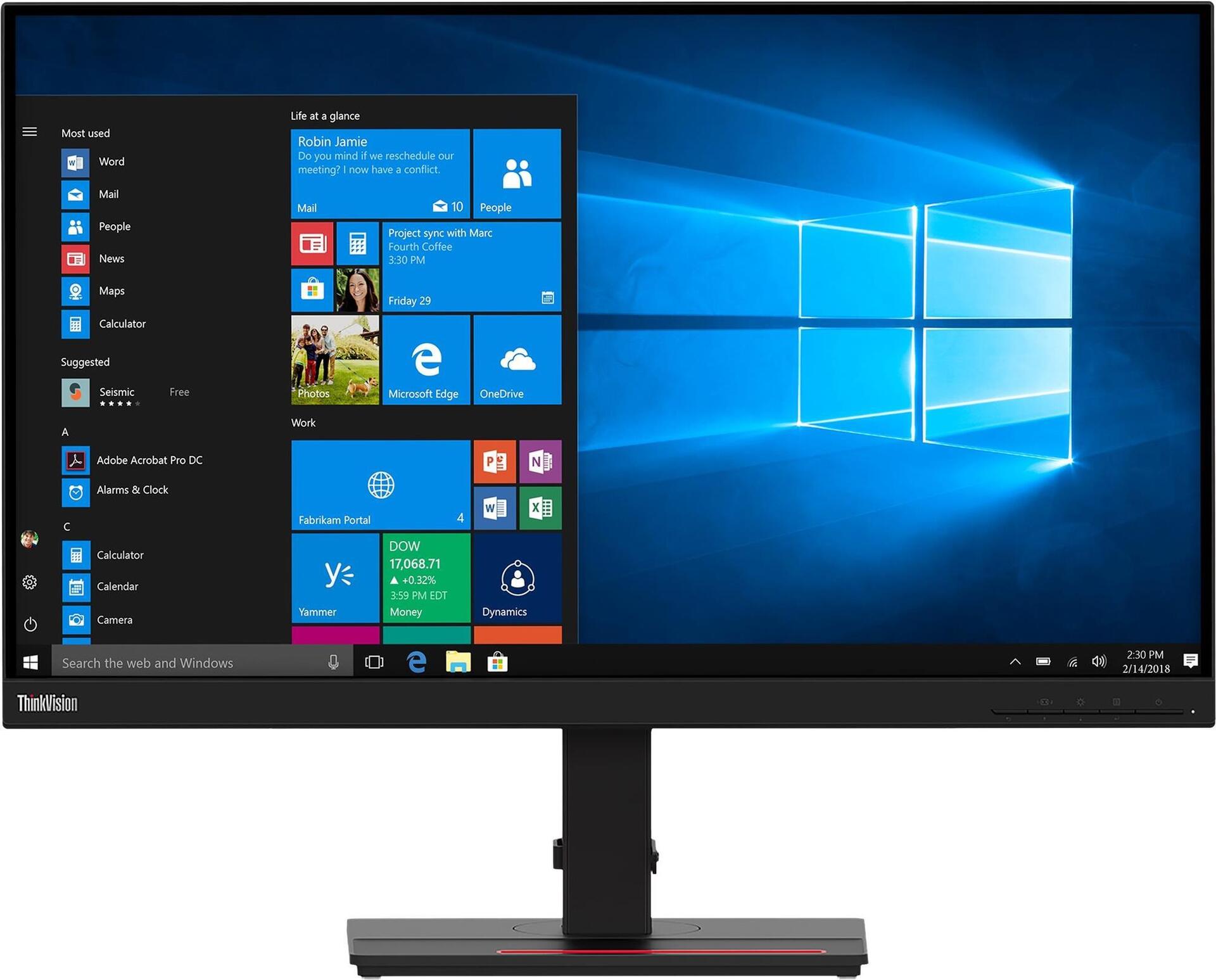Lenovo Thinkvision T27Q-20 - LeD-Monitor - 68.6 Cm (27") (27" Sichtbar) - 2560 X 1440 Qhd - Ips - 350 Cd/m² - 1000:1 - 4 Ms - Hdmi, Displayport - Rav