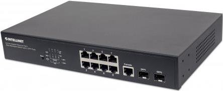 Intellinet 8-Port Gigabit Ethernet Poe+ WeB-Managed Switch With 2 Sfp Ports - Switch - Verwaltet - 8 X 10/100/1000 (poe+) + 2 X Gigabit Sfp - An Rack