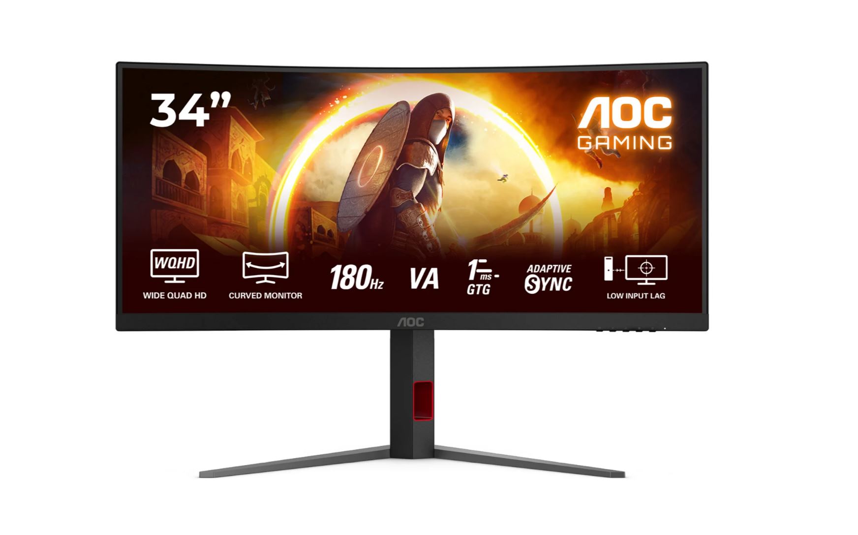 Aoc Cu34g4, GaminG-Monitor - (86.4 Cm (34 Zoll), Schwarz (matt), Wqhd, FasT-Va, Curved, AdaptivE-Sync, Amd Freesync Premium, 180hz Panel) [energiekla