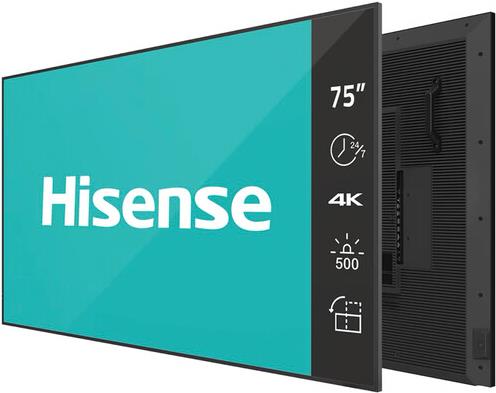 Hisense 75dm66d SignagE-Display 190,5 Cm (75") Led Wlan 500 Cd/m² 4k Ultra Hd Schwarz Eingebauter Prozessor Android 11 24/7 (75dm66d)