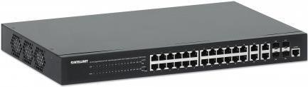 Intellinet 24-Port Gigabit Ethernet Poe+ WeB-Managed Switch Mit 4 Gigabit KombO-BasE-T/sfP-Ports Ieee 802.3at/af Power Over Ethernet (poe+/poe)-Konfo