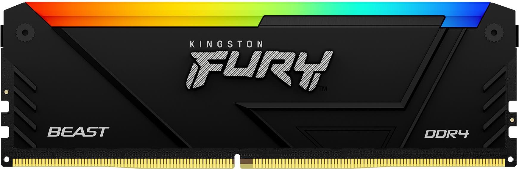 Kingston Fury Beast Rgb - Ddr4 - Kit - 32gb: 2 X 16gb - Dimm 288-Pin - 1600 Mhz - Cl16 - NoN-Ecc - Schwarz (kf432c16bb12ak2/32)