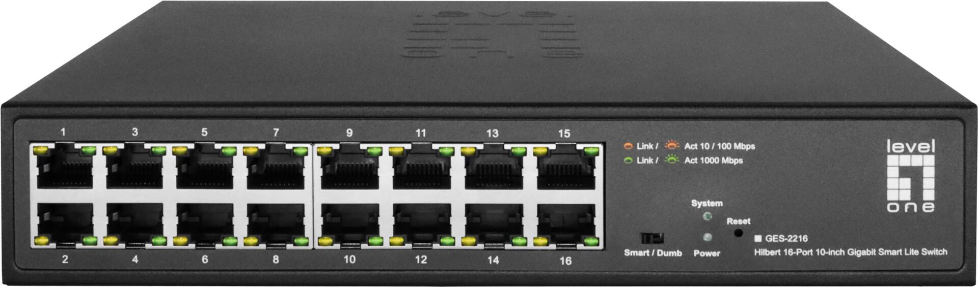Levelone GeS-2216 NetzwerK-Switch Managed L2 Gigabit Ethernet (10/100/1000) Schwarz (geS-2216)