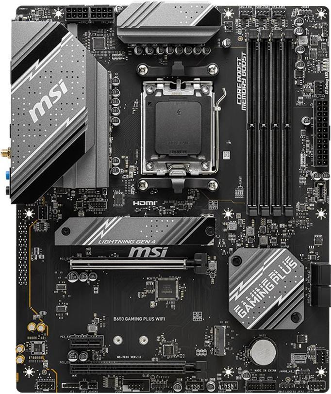 Msi B650 Gaming Plus Wifi - Motherboard - Atx - Socket Am5 - Amd B650 Chipsatz - Usb 3,2 Gen 1, Usb 3,2 Gen 2, UsB-C 3,2 Gen2, UsB-C 3,2 Gen 2x2 - 2,