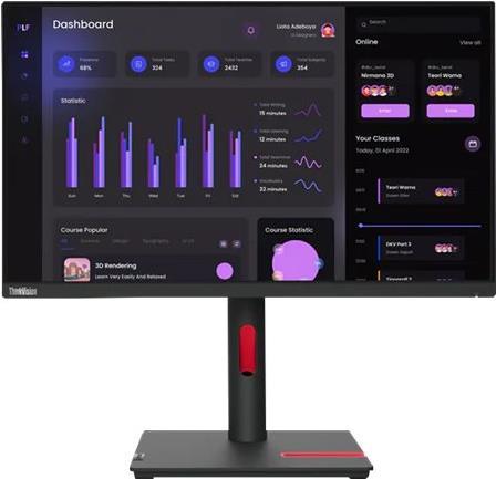 Lenovo Thinkvision T24I-30 60,5 Cm (23.8" ) 1920 X 1080 Pixel Full Hd Led Schwarz [energieklasse E] (63cfmatxeu)