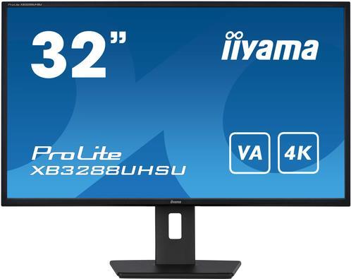 Iiyama Prolite Xb3288uhsU-B5, 80cm (31.5"), 4k, Usb, Kit (usb), Schwarz Tft Monitor, 16:9, 80 Cm (31.5"), Auflösung: 3840x2160 Pixel, Vesa Mount (100