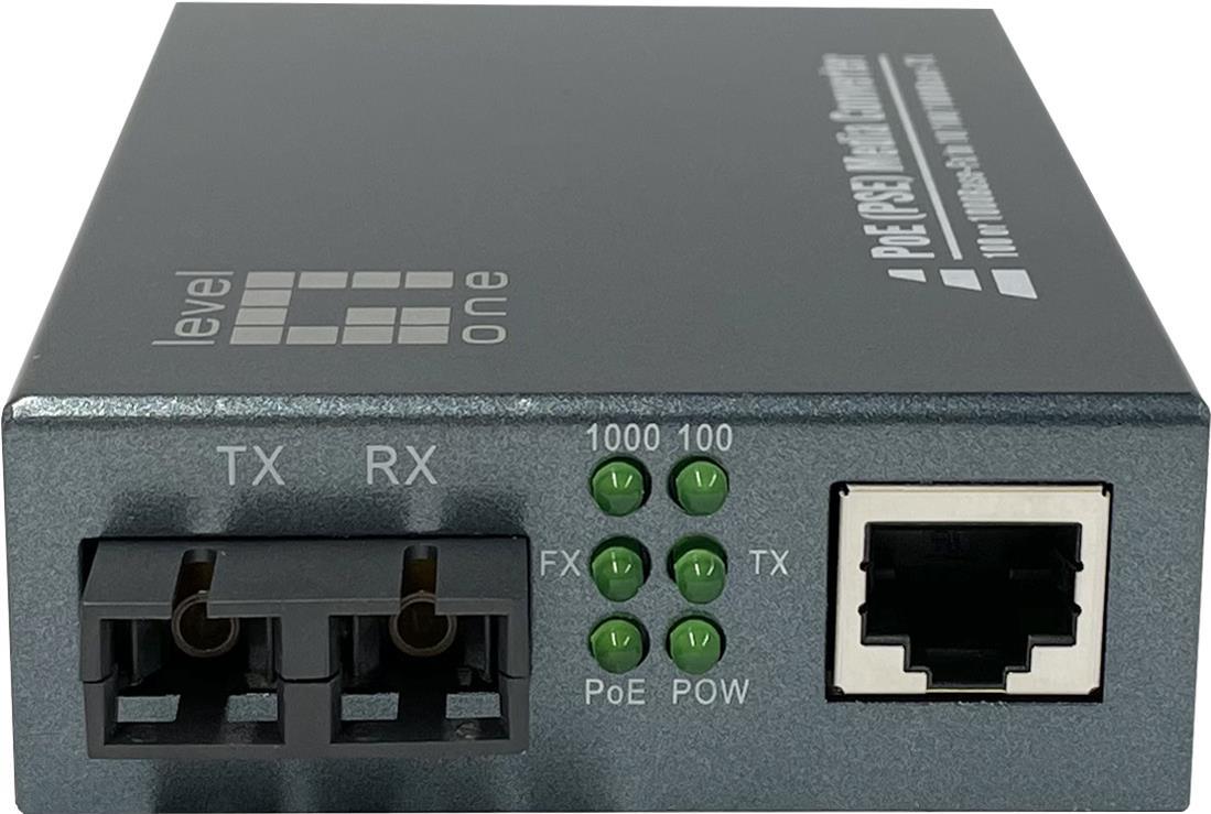 Levelone Gigabit Rj45 Zu Sc Mediakonverter - Poe Pse - MultI-Mode Glasfaser - 0.5km - 1000 Mbit/s - Ieee 802.3 - Ieee 802.3ab - Ieee 802.3af - Ieee 8