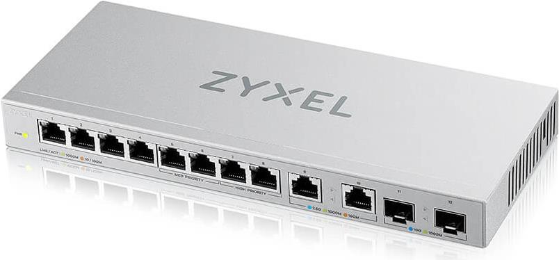 Zyxel Xgs1010-12 - V2 - Switch - Managed - 8 X 10/100/1000 + 2 X 100/1000/2,5g + 2 X 1 Gigabit/10 Gigabit Sfp+ (uplink) - Desktop, Wandmontierbar (xg