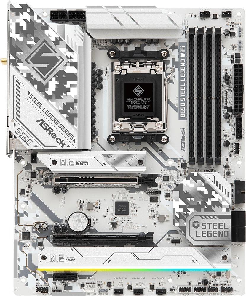 Asrock B650 Steel Legend Wifi - Motherboard - Atx - Socket Am5 - Amd B650 Chipsatz - UsB-C 3,2 Gen 2x2, Usb 3,2 Gen 2, UsB-C 3,2 Gen 1, Usb 3,2 Gen 1