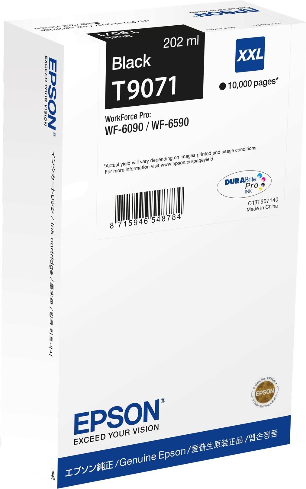 Epson T9071 - 202 Ml - Größe Xxl - Schwarz - Original - Tintenpatrone - Für Workforce Pro WF-6090, WF-6590 (c13t90714n)