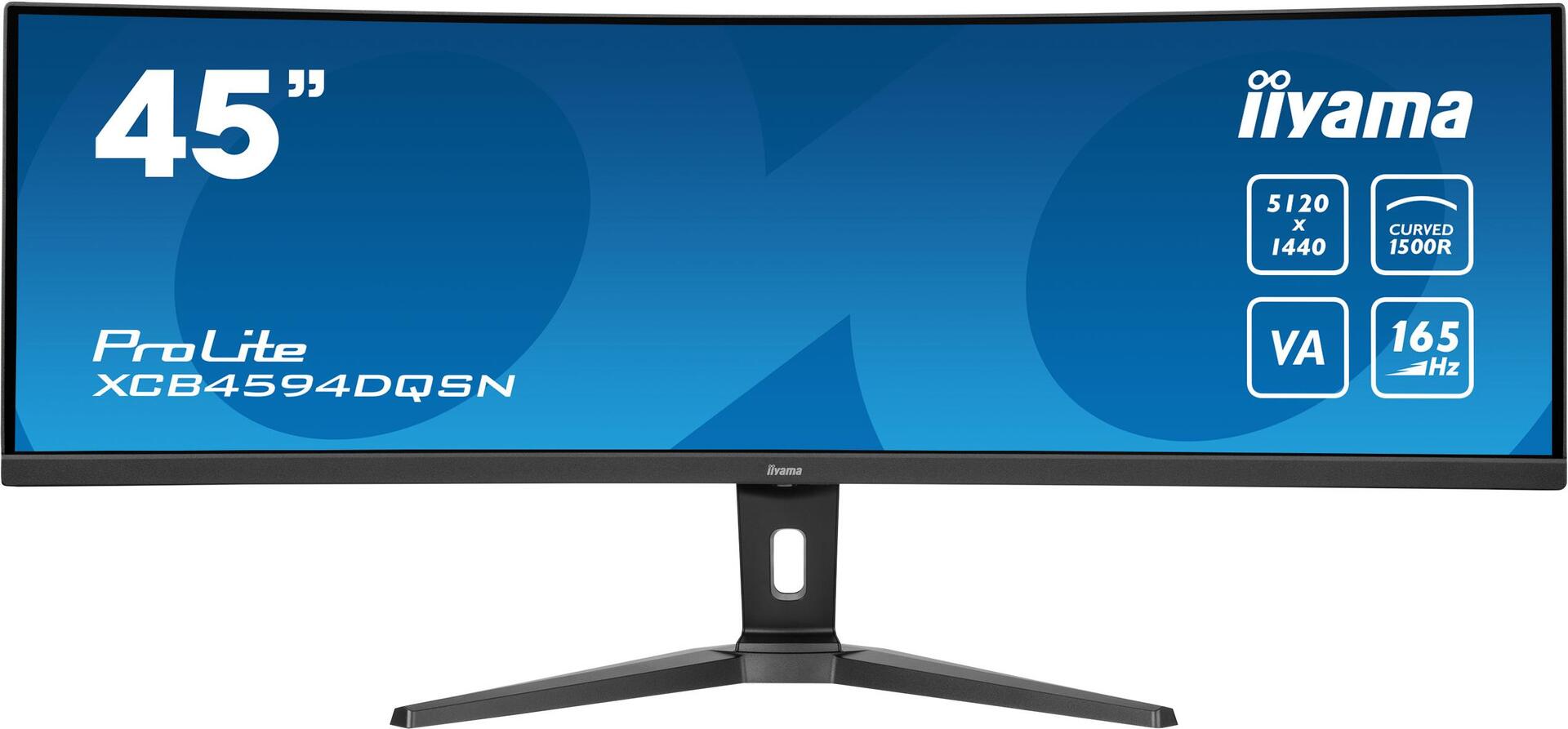 Iiyama Prolite Xcb4594dqsN-B1 44,5' Ete Dqhd VA-Panel, 5120x1440@165hz, 450cd/m², 0,8ms Mprt, Lautsprecher, UsB-C Dock (lan, 90w Pd), Displayport, 2x