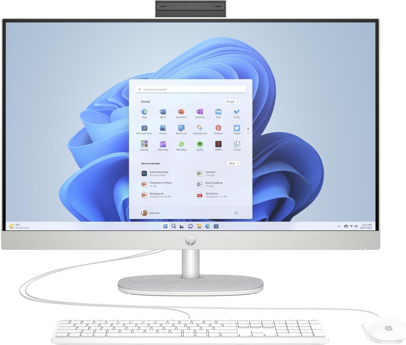 Hp 27-Cr0007ng - AlL-IN-One (komplettlösung) - Ryzen 5 7520u / 2,8 Ghz - Ram 16gb - Ssd 512gb - Nvme - Radeon Graphics - 1gbe, Bluetooth 5,3, WI-Fi 6