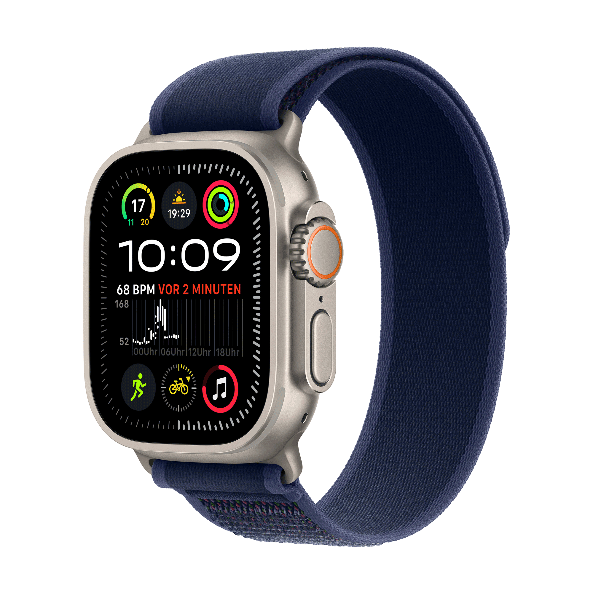 Apple Watch Ultra 2 Gps + Cellular 49mm Natural Titanium Case Mit Blue Trail Band - S/m (mx4j3fd/a)