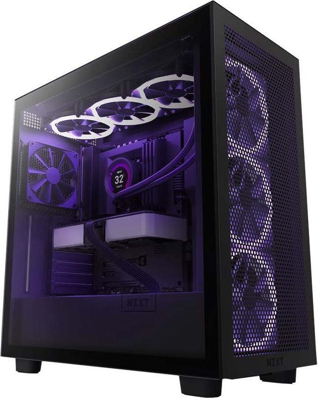Nzxt H Series H7 Flow - Mid Tower - E-Atx - Seitenteil Mit Fenster (gehärtetes Glas) - Keine Spannungsversorgung (atx) - Mattschwarz - Usb/audio (cm-