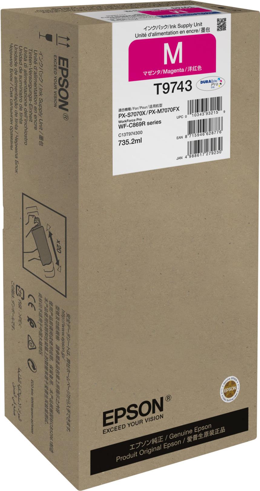 Epson T9743 - 735,2 Ml - Größe Xxl - Magenta - Original - Tintenpatrone (c13t97430n)