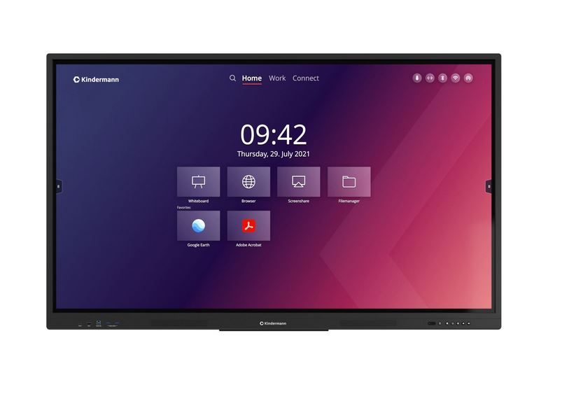Kindermann TD-1175² Interaktiver Flachbildschirm 190,5 Cm (75") Wlan 400 Cd/m² 4k Ultra Hd Schwarz Touchscreen Eingebauter Prozessor Android 18/7 (75