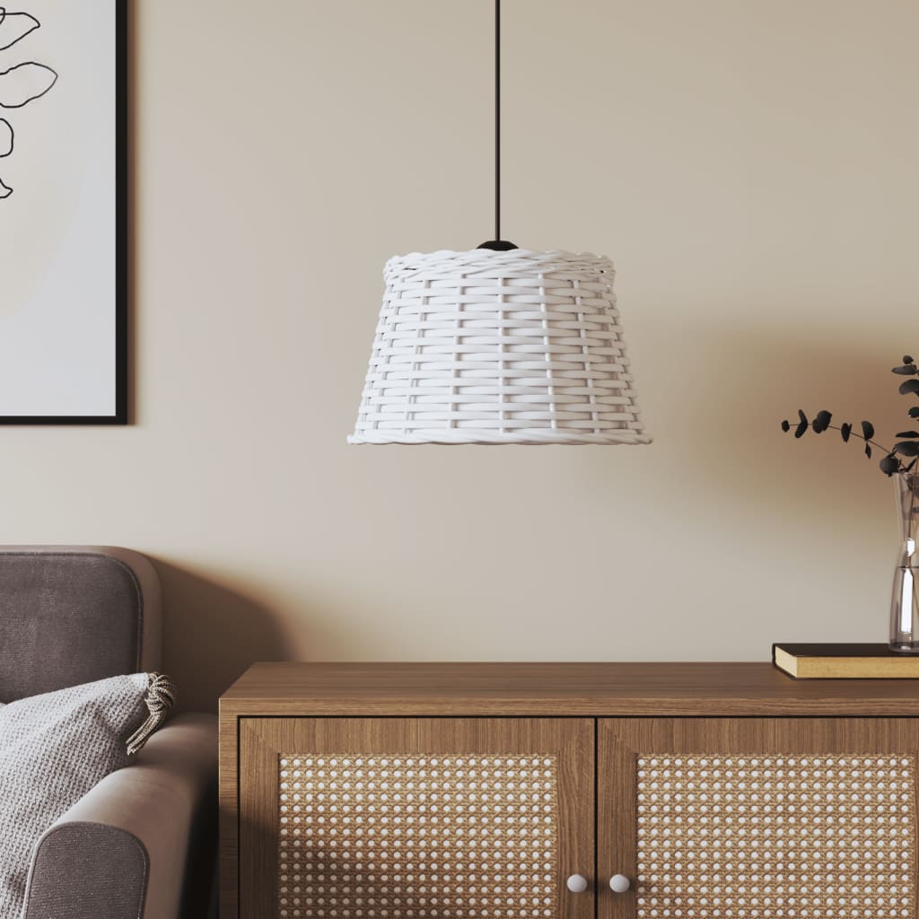 Paralume Da Soffitto Bianco Ø38x23 Cm In Vimini