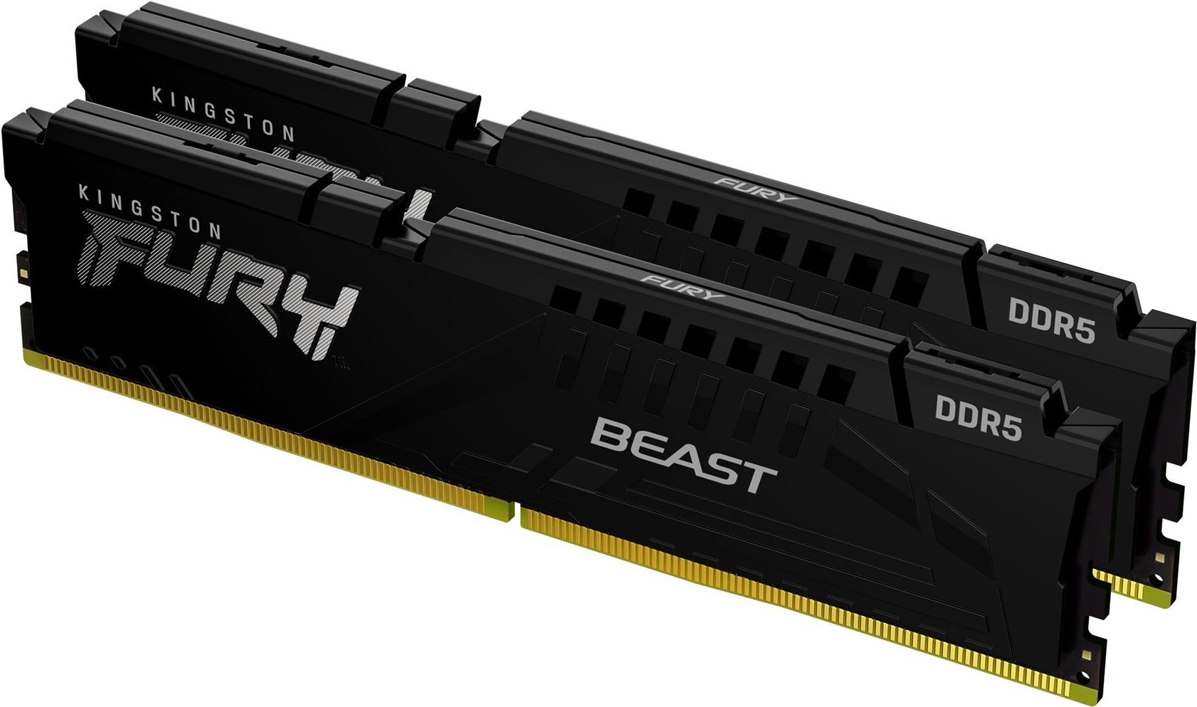 Kingston Fury Beast - Ddr5 - Kit - 64 Gb: 2 X 32 Gb - Dimm 288-Pin - 5600 Mhz / Pc5-44800 - Cl40 - 1.25 V - Ungepuffert - ON-Die Ecc (kf556c40bbk2-64)