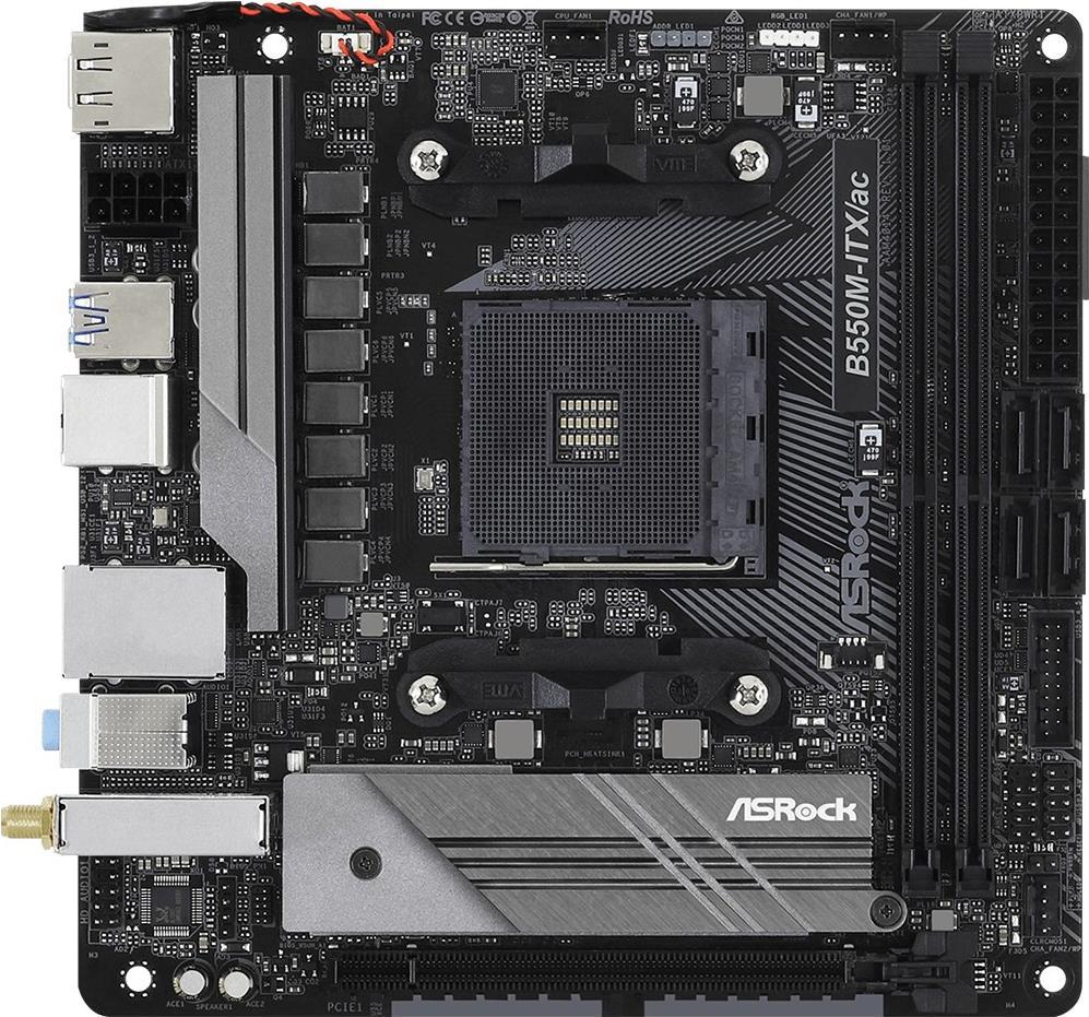 Asrock B550M-Itx/ac - Motherboard - MinI-Itx - Socket Am4 - Amd B550 Chipsatz - UsB-C Gen1, Usb 3,2 Gen 1 - Bluetooth, Gigabit Lan, WI-Fi - OnboarD-G