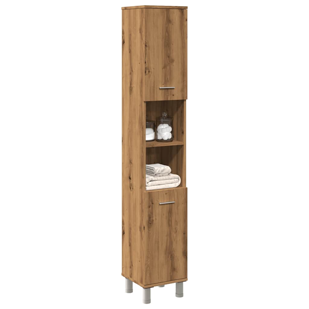 Mobiletto Da Bagno Rovere Artigianale Legno Multistrato