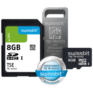 Swissbit Tse, MicrosD-Karte, 8 Gb Technische Sicherungseinrichtung (tsE-Modul), Bauform: MicrosD-Karte, Verschlüsselung: 384 Bit, Se Leistung (signat