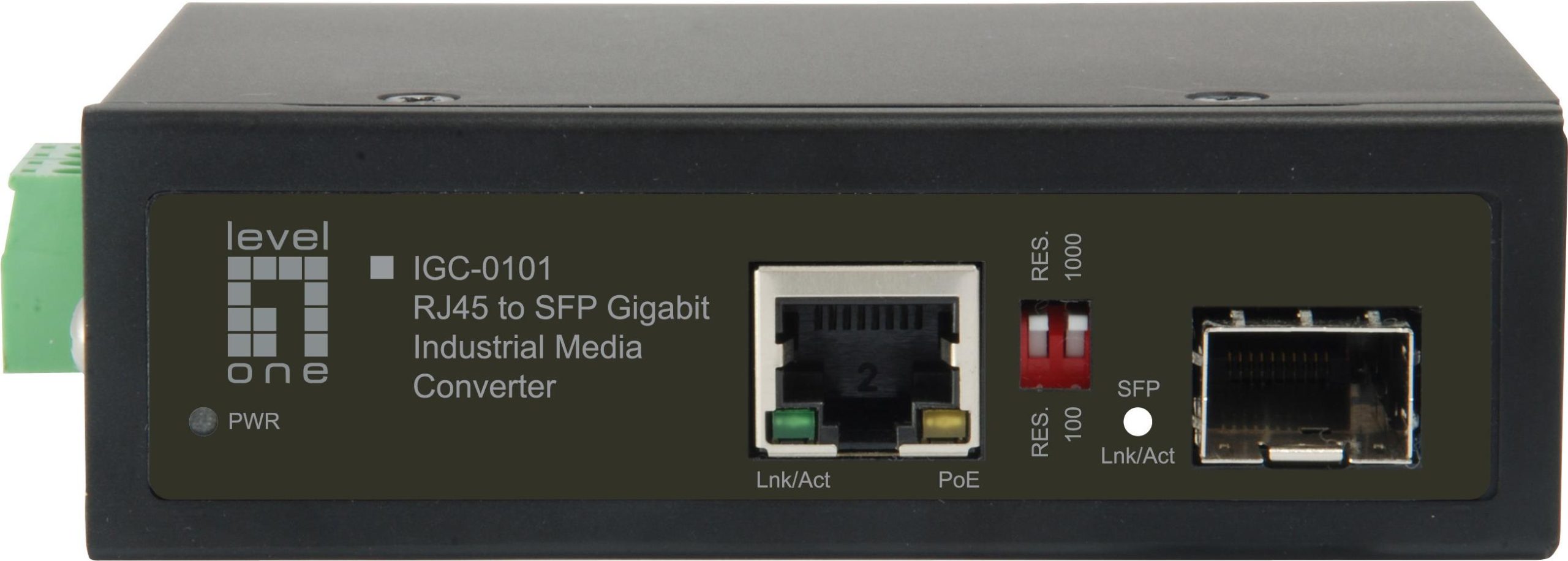 Levelone IgC-0101 - Medienkonverter - Gige - 10basE-T, 100basE-Tx, 1000basE-T, 1000basE-X - RJ-45 / Sfp (minI-Gbic) (igC-0101)