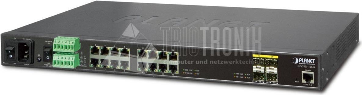Planet IgS-5225-16t4s - Switch - L2+ - Managed - 16 X 10/100/1000 + 4 X Sfp - An Rack Montierbar - Ac 120/230 V/dc 36 - 60 V (igS-5225-16t4s)