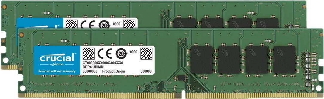 Crucial - Ddr4 - 32 Gb: 2 X 16 Gb - Dimm 288-Pin - 3200 Mhz / Pc4-25600 - Cl22 - 1.2 V - Ungepuffert - NoN-Ecc (ct2k16g4dfra32a)