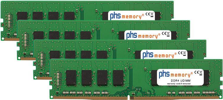 PhS-Memory 128gb (4x32gb) Kit Ram Speicher Für Dell Precision 3630 Tower Ddr4 Udimm 2666mhz Pc4-2666V-U (sp305481)