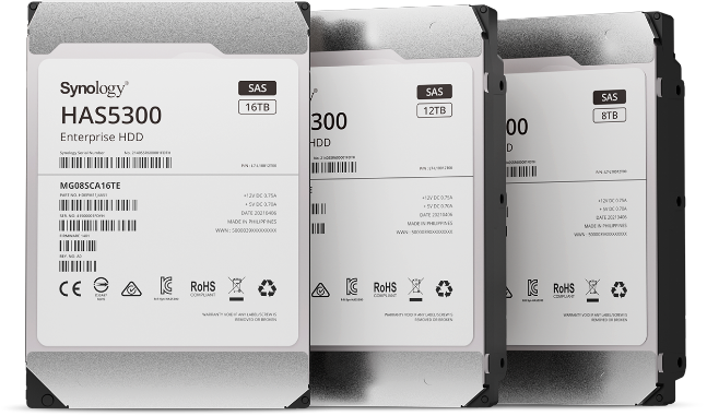 Synology Has5300 - Festplatte - 12 Tb - Intern - 3.5" (8.9 Cm) - Sas 12gb/s - 7200 U/min - Puffer: 256 Mb - Für Rackstation Rs1619xs+, Rs3621xs+