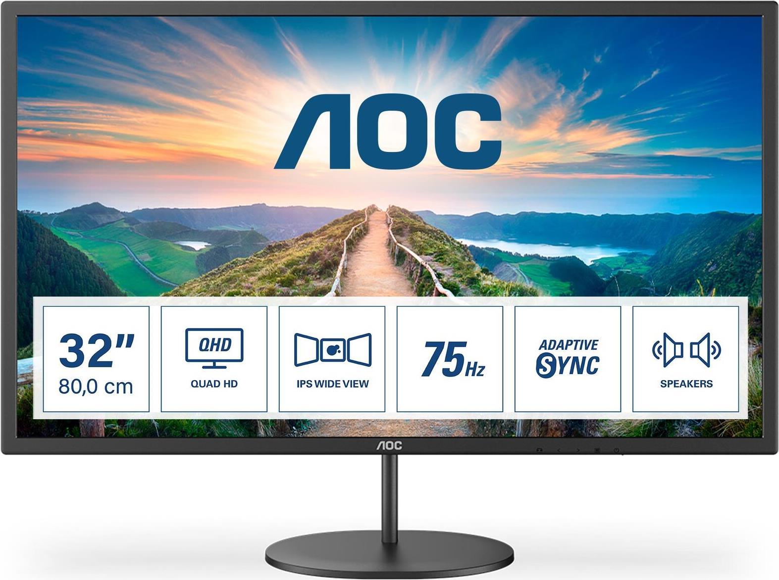 Aoc V4 Q32v4 Computerbildschirm 80 Cm (31.5" ) 2560 X 1440 Pixel 2k Ultra Hd Led Schwarz (q32v4)