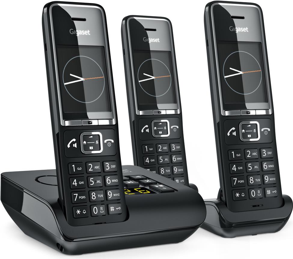 Gigaset Comfort 550a - Analoges Telefon - Kabelloses Mobilteil - Freisprecheinrichtung - 200 Eintragungen - AnrufeR-Identifikation - Schwarz (l36852-
