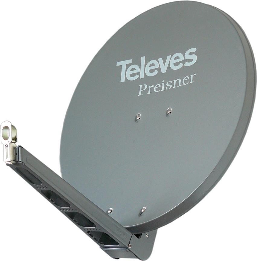 Televes S75qsD-G. Input FrequenZ-Range: 10,7 - 12,75 Ghz, Verstärkung Dbi (bei Antennenkabel): 38,5 Dbi. Gewicht: 8,5 Kg. Produktfarbe: Graphit. Mate
