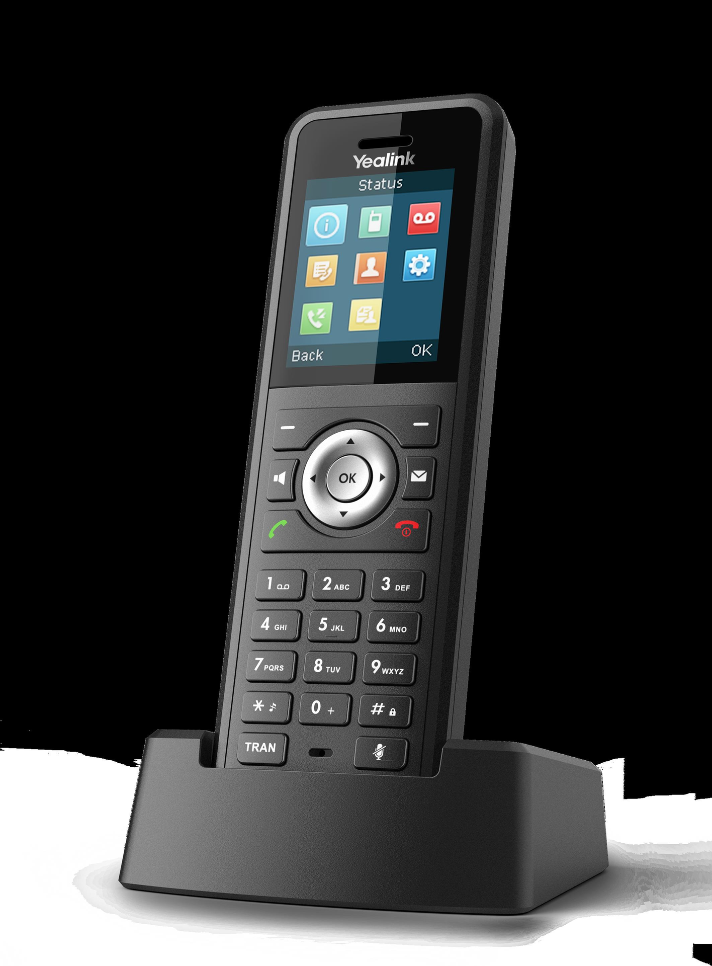 Yealink W59r - Schnurloses Erweiterungshandgerät - Mit BluetootH-Schnittstelle Mit Rufnummernanzeige - Dect - Dreiweg Anruffunktion - Schwarz (130200