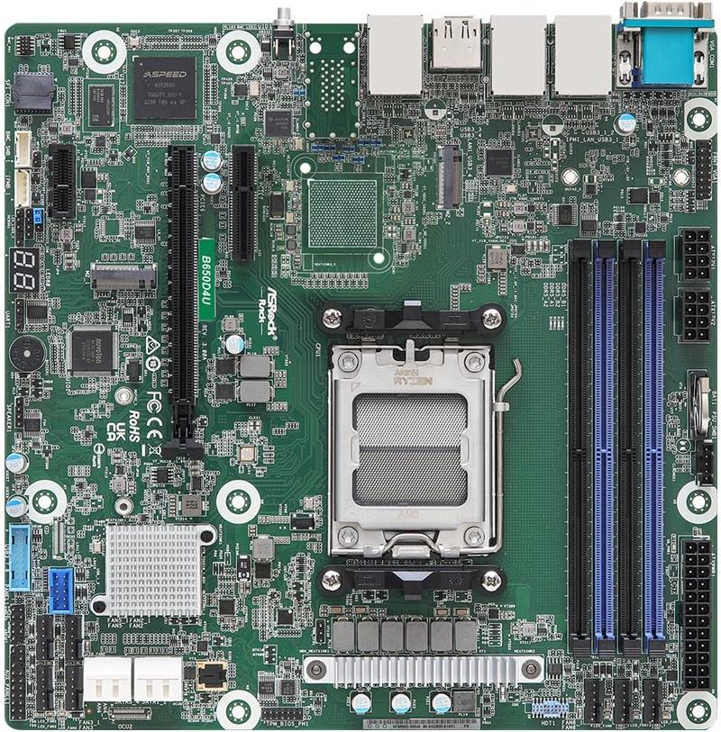 Asrock Rack B650d4u - Motherboard - Micro Atx - Socket Am5 - Amd B650e Chipsatz - Usb 3,2 Gen 1 - Gigabit Lan - OnboarD-Grafik (b650d4u)